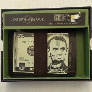 Joseph Abboud Black and Brown Elastic Money Clip